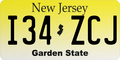 NJ license plate I34ZCJ