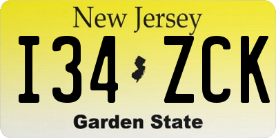 NJ license plate I34ZCK