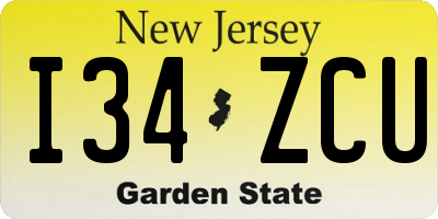 NJ license plate I34ZCU