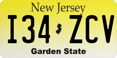 NJ license plate I34ZCV