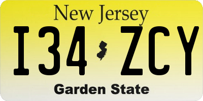 NJ license plate I34ZCY