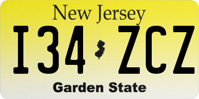 NJ license plate I34ZCZ