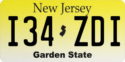 NJ license plate I34ZDI