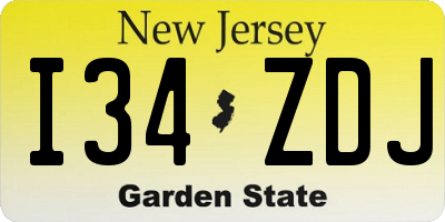 NJ license plate I34ZDJ
