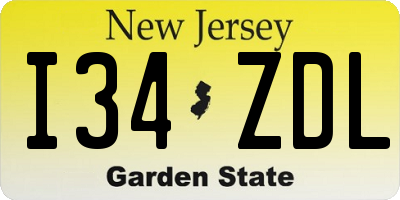 NJ license plate I34ZDL
