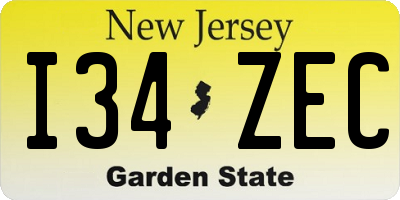 NJ license plate I34ZEC