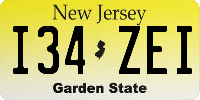 NJ license plate I34ZEI