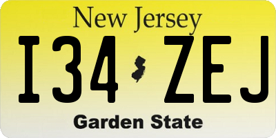 NJ license plate I34ZEJ