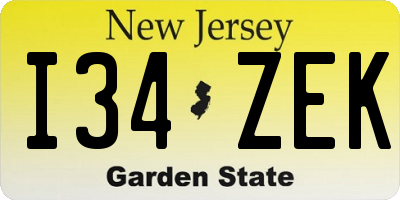NJ license plate I34ZEK