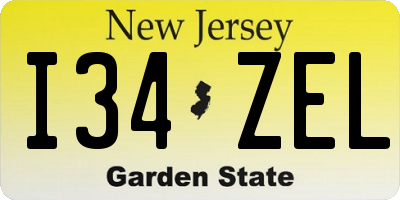 NJ license plate I34ZEL