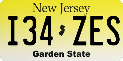 NJ license plate I34ZES