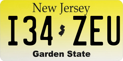 NJ license plate I34ZEU