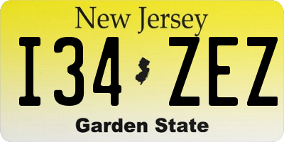 NJ license plate I34ZEZ