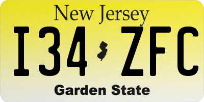 NJ license plate I34ZFC