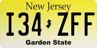 NJ license plate I34ZFF
