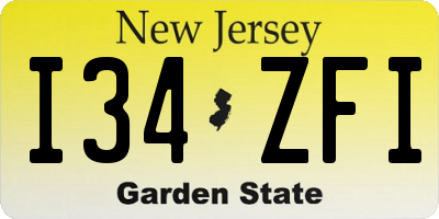 NJ license plate I34ZFI
