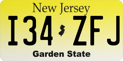 NJ license plate I34ZFJ