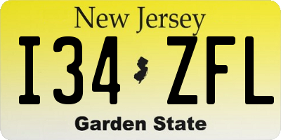 NJ license plate I34ZFL