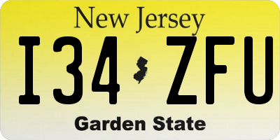 NJ license plate I34ZFU