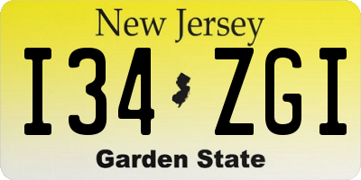 NJ license plate I34ZGI