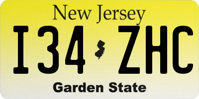 NJ license plate I34ZHC