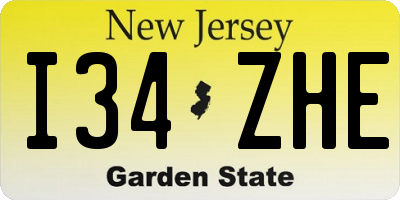 NJ license plate I34ZHE