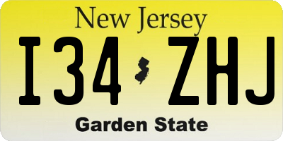 NJ license plate I34ZHJ