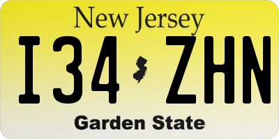 NJ license plate I34ZHN