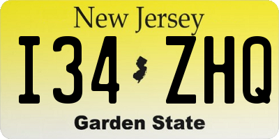 NJ license plate I34ZHQ