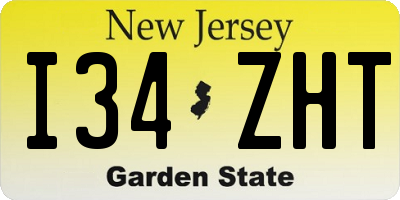 NJ license plate I34ZHT