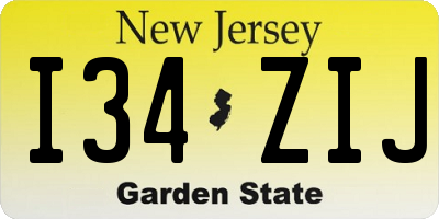 NJ license plate I34ZIJ