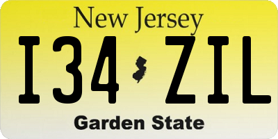 NJ license plate I34ZIL