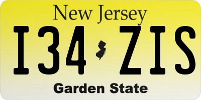 NJ license plate I34ZIS
