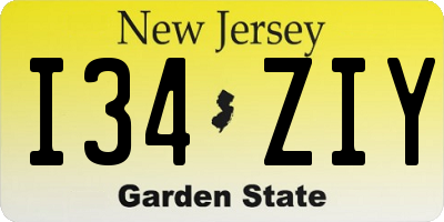 NJ license plate I34ZIY