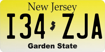 NJ license plate I34ZJA