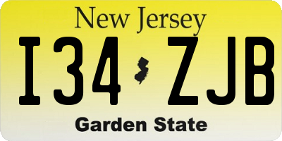 NJ license plate I34ZJB