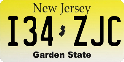 NJ license plate I34ZJC