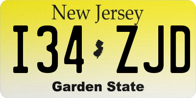 NJ license plate I34ZJD