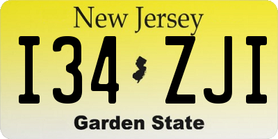 NJ license plate I34ZJI