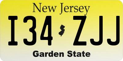 NJ license plate I34ZJJ
