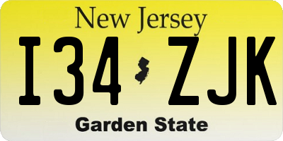NJ license plate I34ZJK