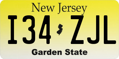 NJ license plate I34ZJL