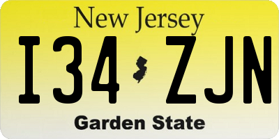 NJ license plate I34ZJN