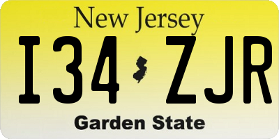 NJ license plate I34ZJR