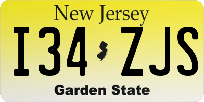 NJ license plate I34ZJS
