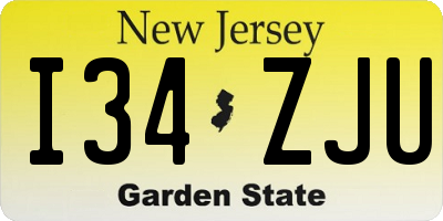 NJ license plate I34ZJU