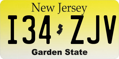 NJ license plate I34ZJV