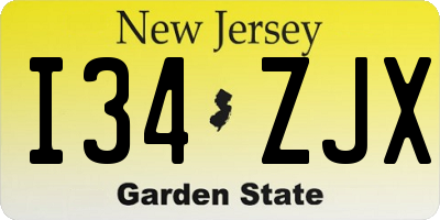 NJ license plate I34ZJX