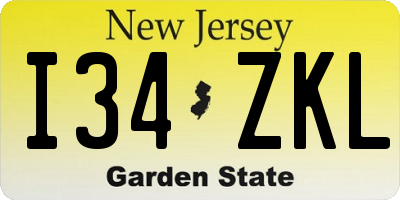NJ license plate I34ZKL