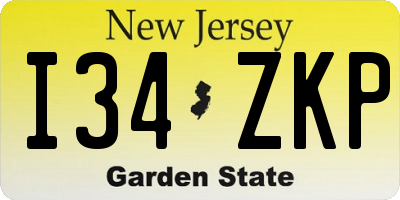 NJ license plate I34ZKP